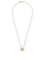 Small Yu Yi 18K Rose Gold Flower Necklace With Diamonds