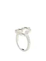 Small Wulu 18K White Gold Ring With Diamonds