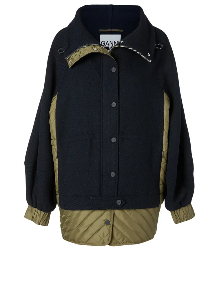 Wool-Blend Layered Jacket