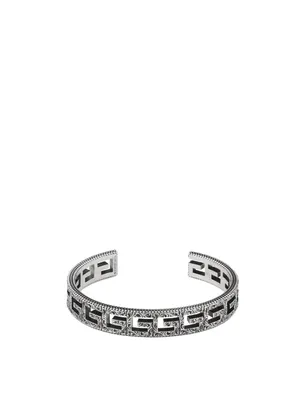 Sterling Silver Square G Motif Cuff Bracelet