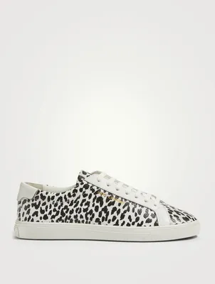Andy Perforated Leather Sneakers Babycat Print