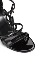 Cassandra Patent Leather Heeled Sandals With YSL Logo