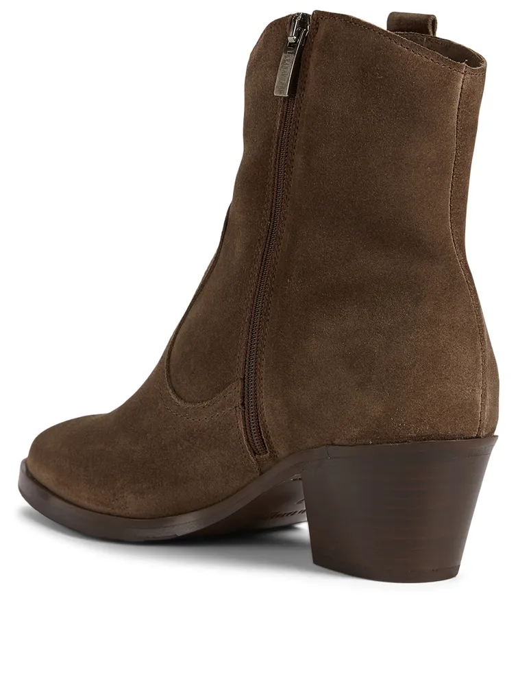 Pepper Suede Western Ankle Boots