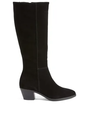 Peppermint Suede Heeled Knee-High Boots