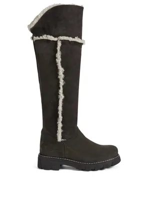 Tamy Suede And Shearling Knee-High Boots