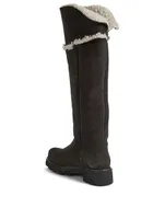 Tamy Suede And Shearling Knee-High Boots