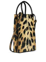 Shopping Leather Phone Holder Bag In Leopard Print