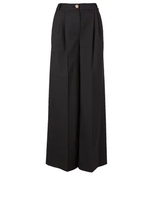 Ingrid Wool-Blend Wide-Leg Pants