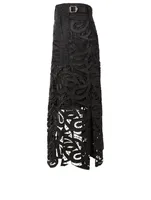 Paisley Lace Midi Skirt