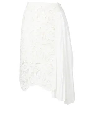 Paisley Lace Asymmetric Skirt
