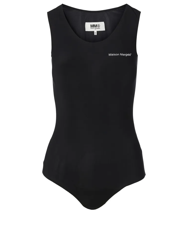 Sleeveless Bodysuit With Logo