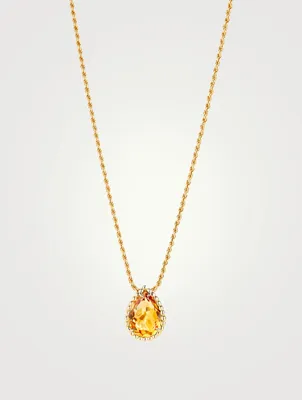 Small Serpent Bohème Gold Necklace With Citrine