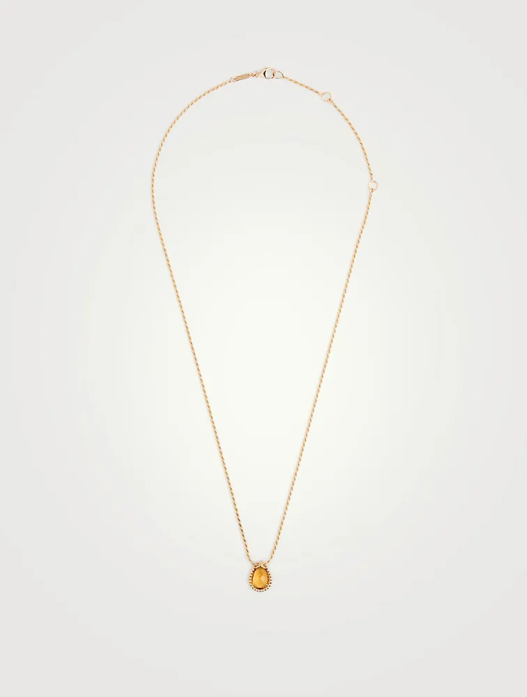 Small Serpent Bohème Gold Necklace With Citrine