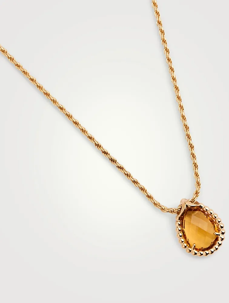 Small Serpent Bohème Gold Necklace With Citrine