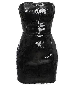 Sequined Bustier Mini Dress