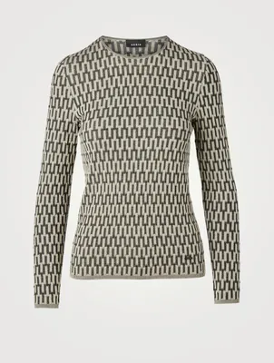 Silk And Wool Jacquard Knit Top