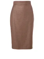 Cashmere Pencil Skirt Houndstooth Print