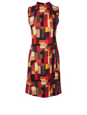 Wool Printed Sheath Dress