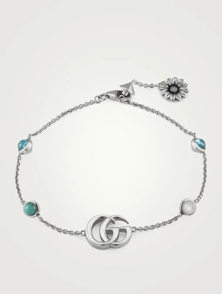 Double G Silver Flower Bracelet