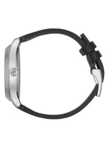 G-Timeless Stainless Steel Leather Strap Watch
