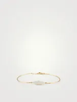 18K Gold Bangle Bracelet With Marquise Opal