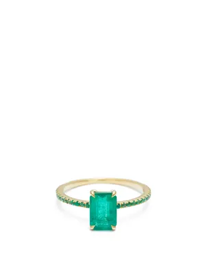 18K Gold Emerald Spring Ring