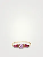 14K Gold Lacroix Ring With Pink Sapphire And Ruby