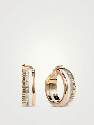 Quatre White Edition 18K Gold Hoop Earrings With Diamonds