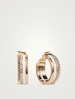 Quatre White Edition 18K Gold Hoop Earrings With Diamonds