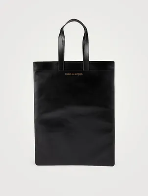Mini Logo Leather Tote Bag