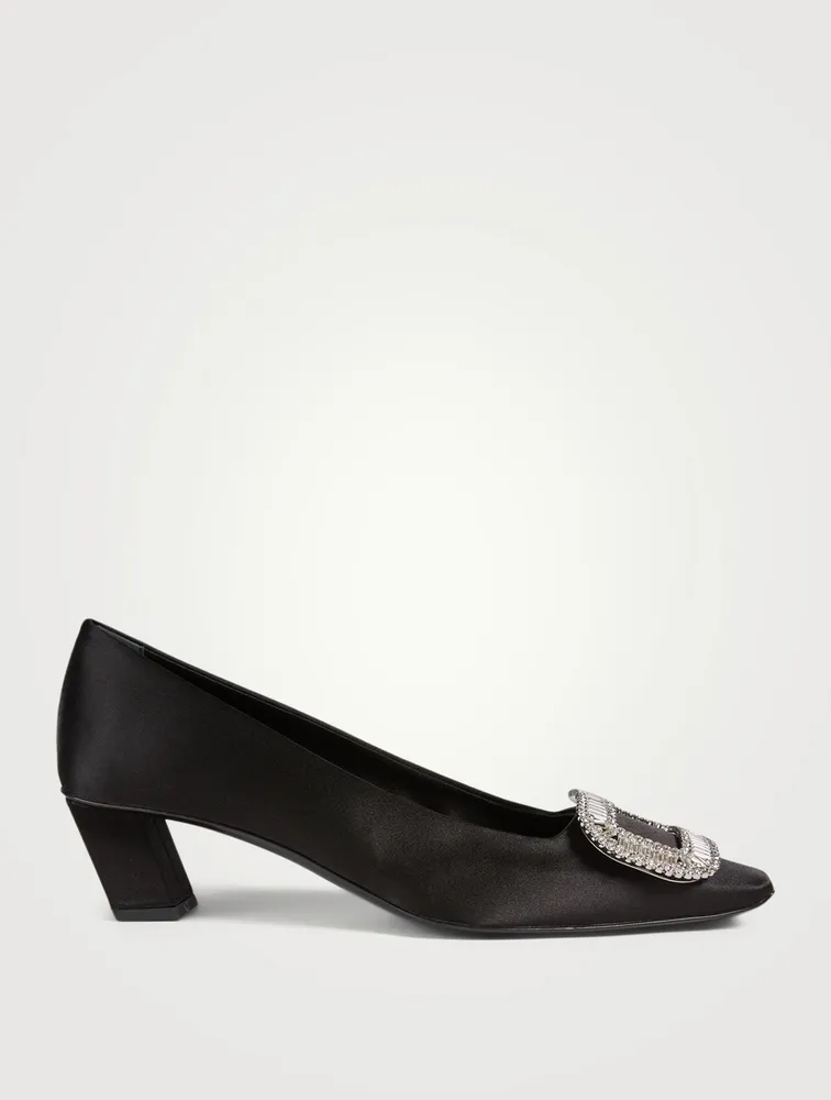 Belle Vivier Strass Satin Pumps