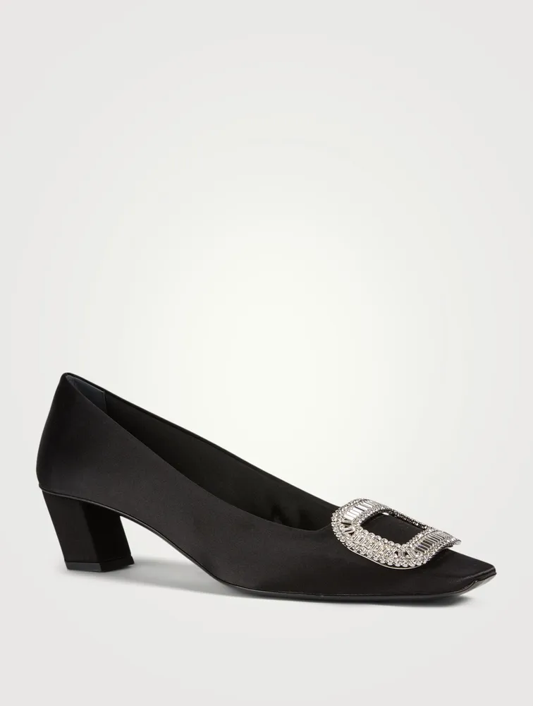 Belle Vivier Strass Satin Pumps