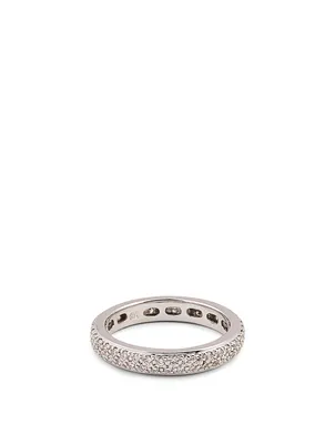 14K White Gold Eternity Ring With Diamonds
