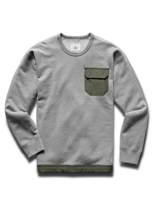 Cotton Sweatshirt With Nylon Pocket