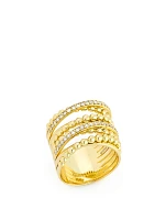 Bubbles 18K Gold Stacked Ring With Diamonds