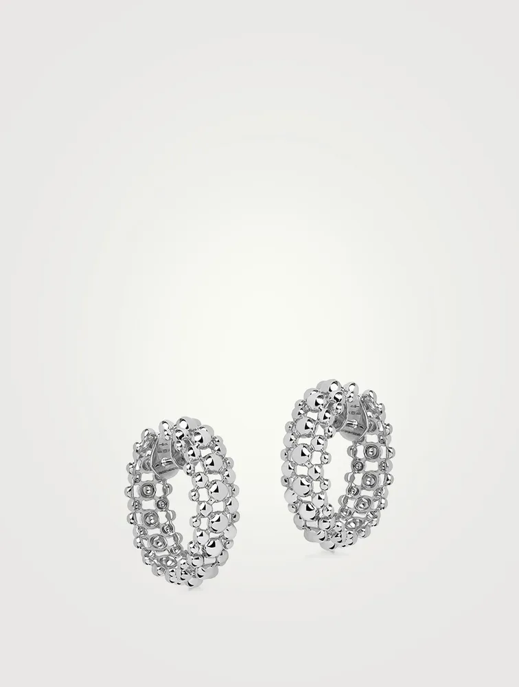 Bubbles 18K White Gold Hoop Earrings