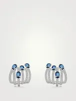 Spectrum 18K White Gold Earrings With Diamonds And Blue Topaz