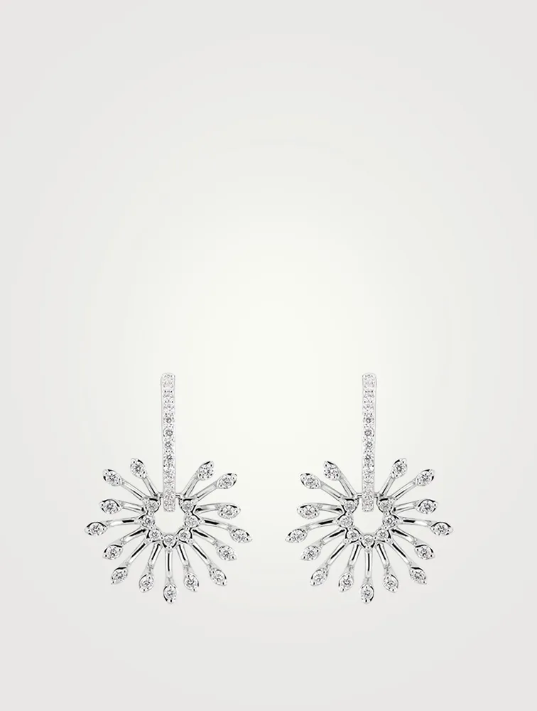 Luminus 18K Gold Flower Earrings With Diamonds