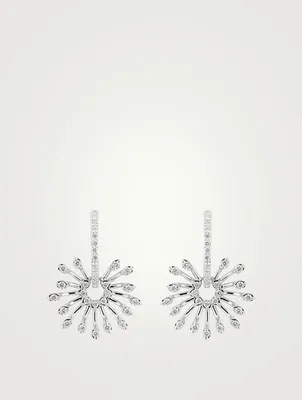 Luminus 18K Gold Flower Earrings With Diamonds