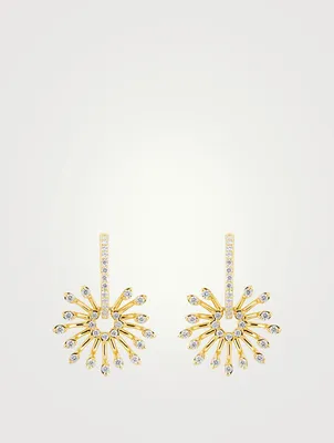 Luminus 18K Gold Flower Earrings With Diamonds