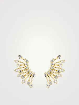 Luminus 18K Gold Crawler Earrings With Diamonds