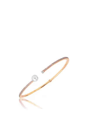 Spectrum 18K Rose Gold Bracelet With Diamonds And Pearl