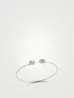 Luminus 18K White Gold Snowflake Bangle Bracelet With Diamonds