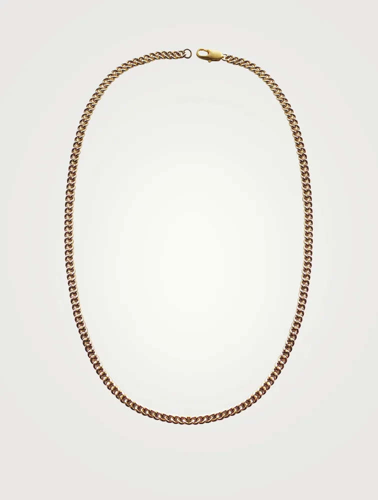 Inch 14K Gold Plated Curb Chain Necklace