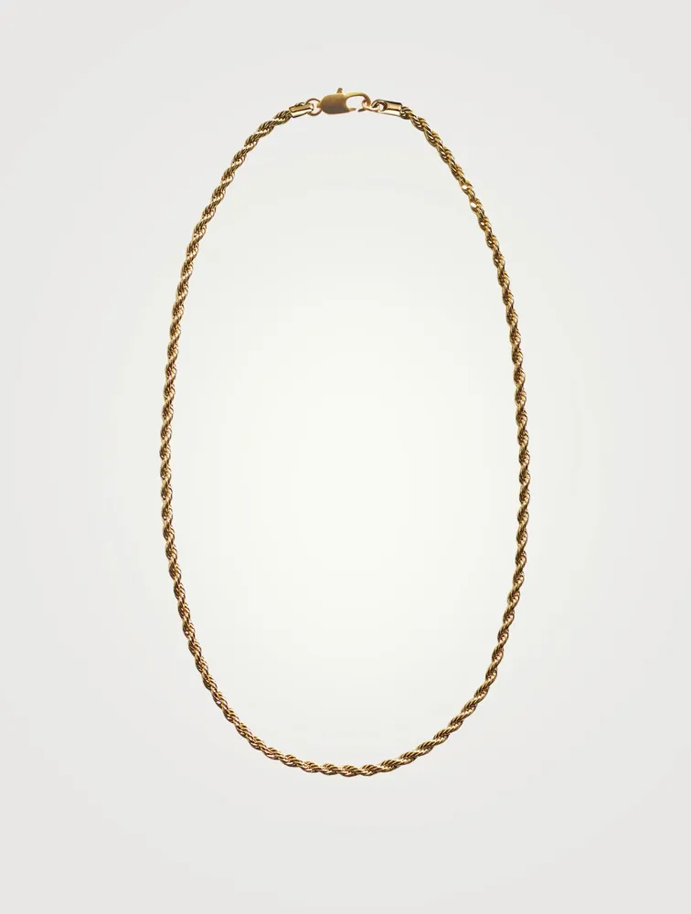 Inch 14K Gold Plated Rope Chain Necklace