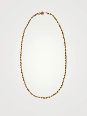 Inch 14K Gold Plated Rope Chain Necklace