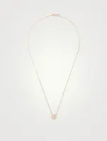 Micro Aztec 14K Gold Starburst Necklace With Clear Topaz