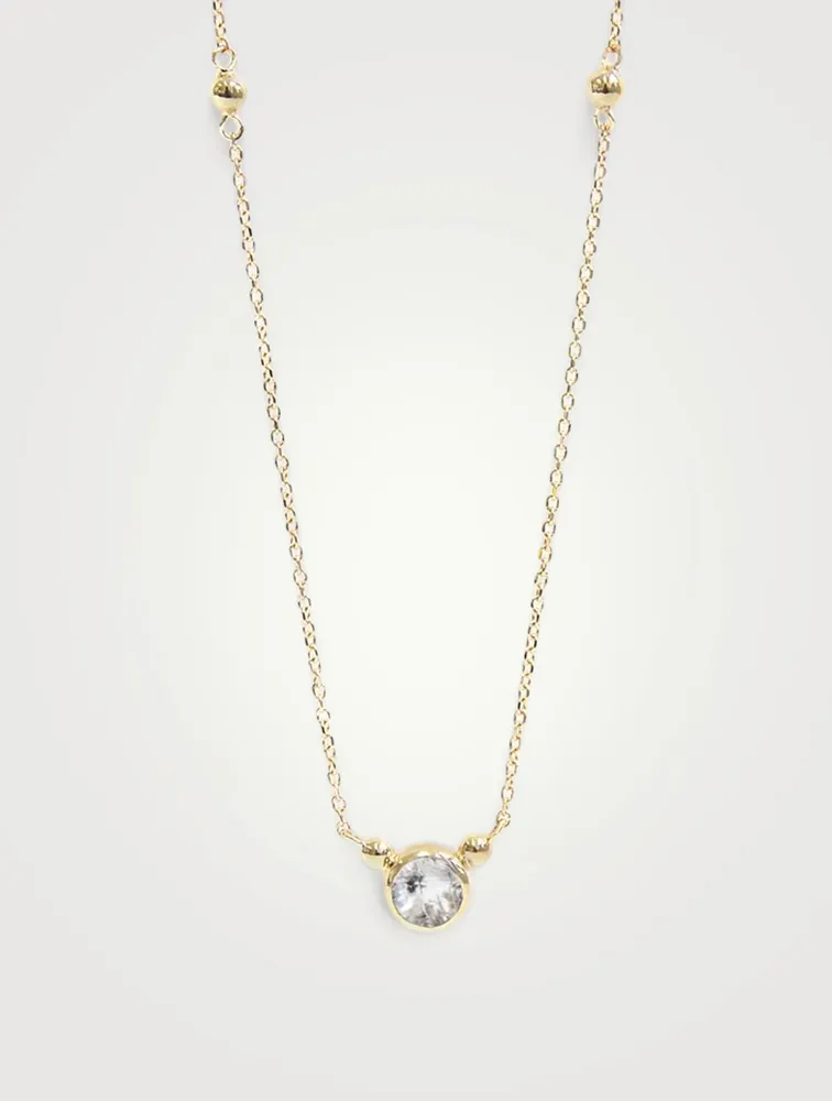 Bonheur 14K Gold Birthstone Necklace With Topaz