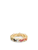 Rainbow Fireworks 18K Gold Frenzy Eternity Band With Sapphires And Diamonds