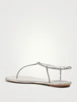 Diana Flip Crystal Satin And Metallic Leather Thong Sandals